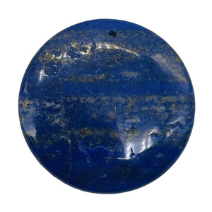 Lapis Lazuli Striped Round Pendant Bead | 50x5mm | Gold Silver | 1 Bead |