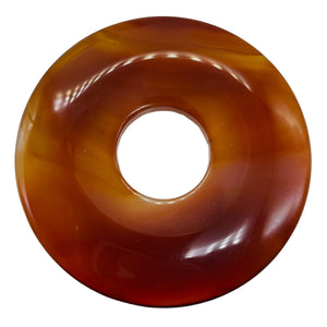 Carnelian Pi Circle Pendant Bead | 70mm | Orange | 2 7/8" Diameter | 1 Bead |