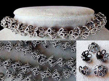 Load image into Gallery viewer, Solid Sterling Silver 9x6mm Intricate Filigree Bead Caps Strand | Approx. 88 |
