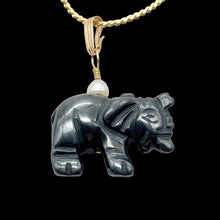 Load image into Gallery viewer, Wild Hematite Elephant 14Kgf Pendant | 21x16x8mm | Black | 1 5/8&quot; long |
