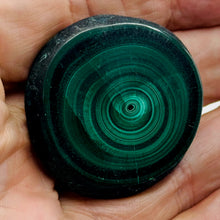 Load image into Gallery viewer, Malachite 31g Polished Round Stalactite Slice | 41x41x7mm | Green | 1 Specimen |
