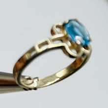 Load image into Gallery viewer, Blue Topaz Sterling Silver Ring Size 7 Natural Square Gemstone USA
