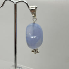 Load image into Gallery viewer, Blue Chalcedony Sterling Silver Designer Freeform Pendant | 2&quot; Long|Blue Silver|
