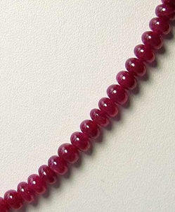 2 Gemmy Natural Ruby 5.25x3.5mm Smooth Roundel Beads | 2.5 carats|