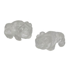 Load image into Gallery viewer, Charge 2 Quartz Hand Carved Bison / Buffalo Beads | 21x14x8mm | Clear
