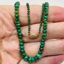 Load image into Gallery viewer, Emerald Graduated 3 to 7mm Rondelle Necklace | 26&quot; Long | 77 tcw | Green |
