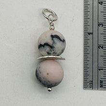 Load image into Gallery viewer, Pink Peruvian Opal Matte Finish Drop Pendant | Pink, Black | 1 1/4&quot; Long |

