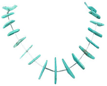 Load image into Gallery viewer, Natural Turquoise Fancy Drop Silver Tube Bead Necklace 200004
