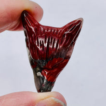 Load image into Gallery viewer, Red Jasper Carving Wolf Head Pendant Bead | 40x30x10mm | Red | 1 Bead |
