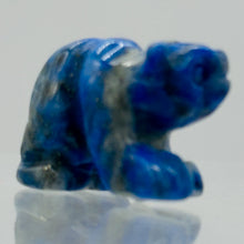 Load image into Gallery viewer, Roar! 2 Hand Carved Natural Lapis Bear Animal Beads | 13x18x7mm | Blue, white
