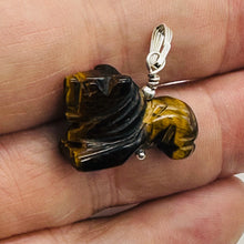 Load image into Gallery viewer, Lion Tigers Eye Pendant Necklace | Semi Precious Stone Jewelry | Sterling Silver
