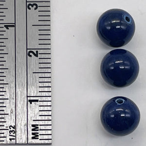 Rare Three Natural Lapis 8mm Round Beads 10265A