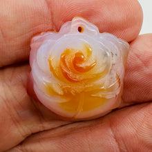 Load image into Gallery viewer, Carved Carnelian rose Flower Bead | Orange | 24x10mm | 1 Bead |
