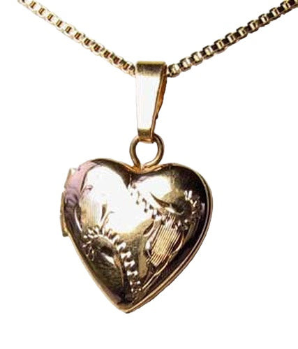 Valentine's Engraved 14Kgf Heart Locket Pendant 10535