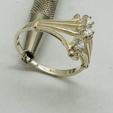 Load image into Gallery viewer, Three Stone Cubic Zirconia Promise Ring Sterling Silver Size 6.75
