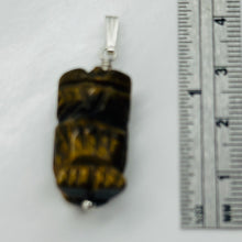 Load image into Gallery viewer, Owl Tigers Eye Pendant Necklace | Semi Precious Stone Jewelry | Yellow Gold
