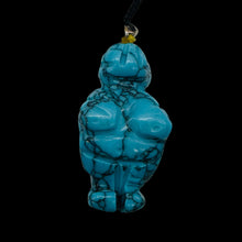 Load image into Gallery viewer, Goddess Howlite Stone Pendant Necklace | 3/4' Long | Blue, Black | 1 Pendant |
