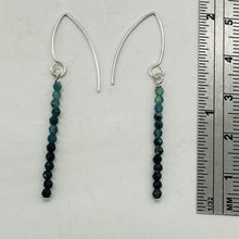 Load image into Gallery viewer, Sapphire AAA Faceted Bead Sterling Silver Earrings | Blue, Dark Blue | 1 3/4" |
