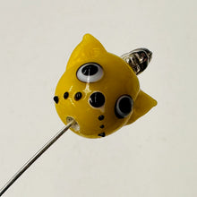 Load image into Gallery viewer, Kitty Cat Ceramic Round Beads | 15mm | Butterscotch Yellow | 4 Beads |
