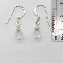 Load image into Gallery viewer, Crystal Carved Lotus Sterling Silver Drop Earrings| 1" Long | Clear | 1 Earrings
