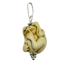 Load image into Gallery viewer, Hear No, See No, Speak No Evil Monkey Mammoth Bone Sterling Silver Pendant
