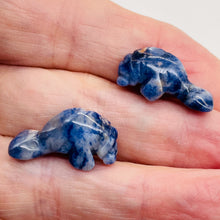 Load image into Gallery viewer, Grace Blue/White Sodalite Manatee Animal Beads
