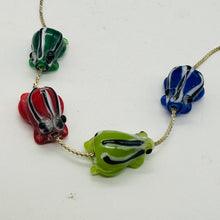 Load image into Gallery viewer, Frog Lampwork Glass Jumping Frog Beads | 17x12x9mm | Multi-Color | 4 Beads
