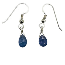 Load image into Gallery viewer, Tanzanite Sterling Silver Wire Wrap Dangle Earrings | Lavender | 1 Inch Long |
