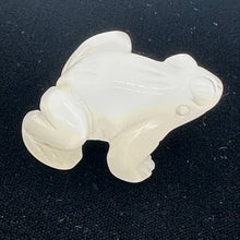 Load image into Gallery viewer, Frog Carved Opalized Glass Statue | 1 Figurine | | 40x36x20mm | Clear, White
