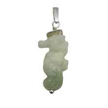 Load image into Gallery viewer, Serpentine Seahorse Sterling Silver Pendant | Green | 1 1/4&quot; Long | 1 Pendant |
