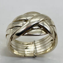 Load image into Gallery viewer, Woven 6 Band Sterling Silver Ring | Size 5 | Silver | 1 Ring |
