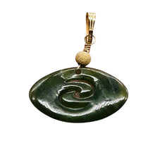 Load image into Gallery viewer, Jade New Zealand Maori Koru 14K Gold Filled Pendant | Green | 1&quot; Long |
