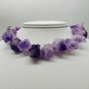 Amethyst Crystals Natural Strand | 29x27x15 to 18x17x12mm | Purple | 26 Beads |