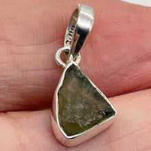 Load image into Gallery viewer, Moldavite 8.75ct Sterling Silver Triangle Pendant| 7/8&quot; Long | Green | 1 Pendant
