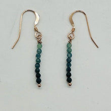Load image into Gallery viewer, Sapphire AAA Faceted Bead Rose Gold Earrings | Blue, Dark Blue | 1 1/4" |
