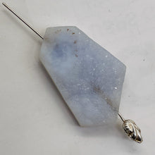 Load image into Gallery viewer, Chalcedony Druzy 38ct Designer Cut Pendant Bead|38x22x7mm| Blue| 1 Pendant Bead|
