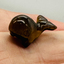 Load image into Gallery viewer, Carved One Tigereye Whale Animal Bead | 20x13x11mm | Golden Brown
