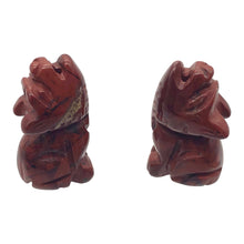 Load image into Gallery viewer, New Moon 2 Carved Red Jasper Wolf Coyote Beads | 21x11x8mm | Red

