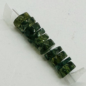 Tsavorite Garnet 6x2mm Faceted Rondelle Bead Parcel | 1" Long | Green| 10 Beads|
