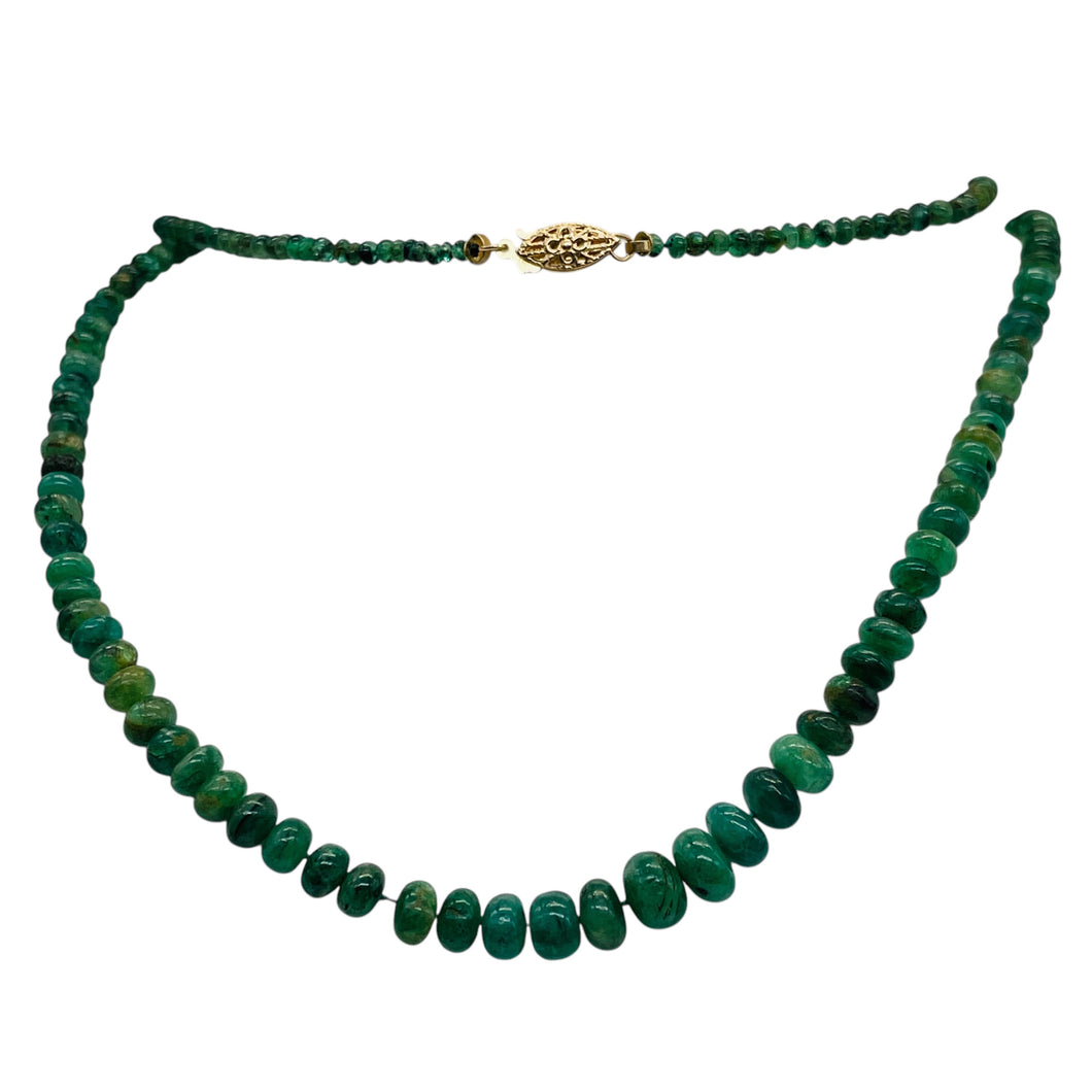 Emerald Graduated 3 to 7mm Rondelle Necklace | 26