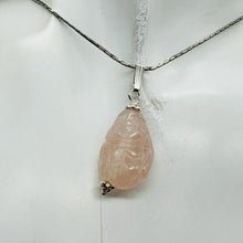 Load image into Gallery viewer, Buddha Hand Carved Rose Quartz Sterling Silver Pendant | 1 1/4&quot; Long |
