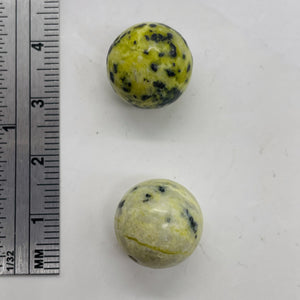 Yellow Chartreuse Turquoise Faustite Beads | 14mm | 2 Beads |