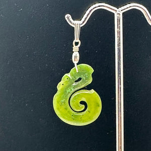 Jade Maori Manaia Sterling Silver Pendant | Green | 1 1/2" Long | 1 Pendant |