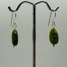 Load image into Gallery viewer, Nephrite Jade Briolette Bead Sterling Silver Earrings | Green | 1 1/4" Long |
