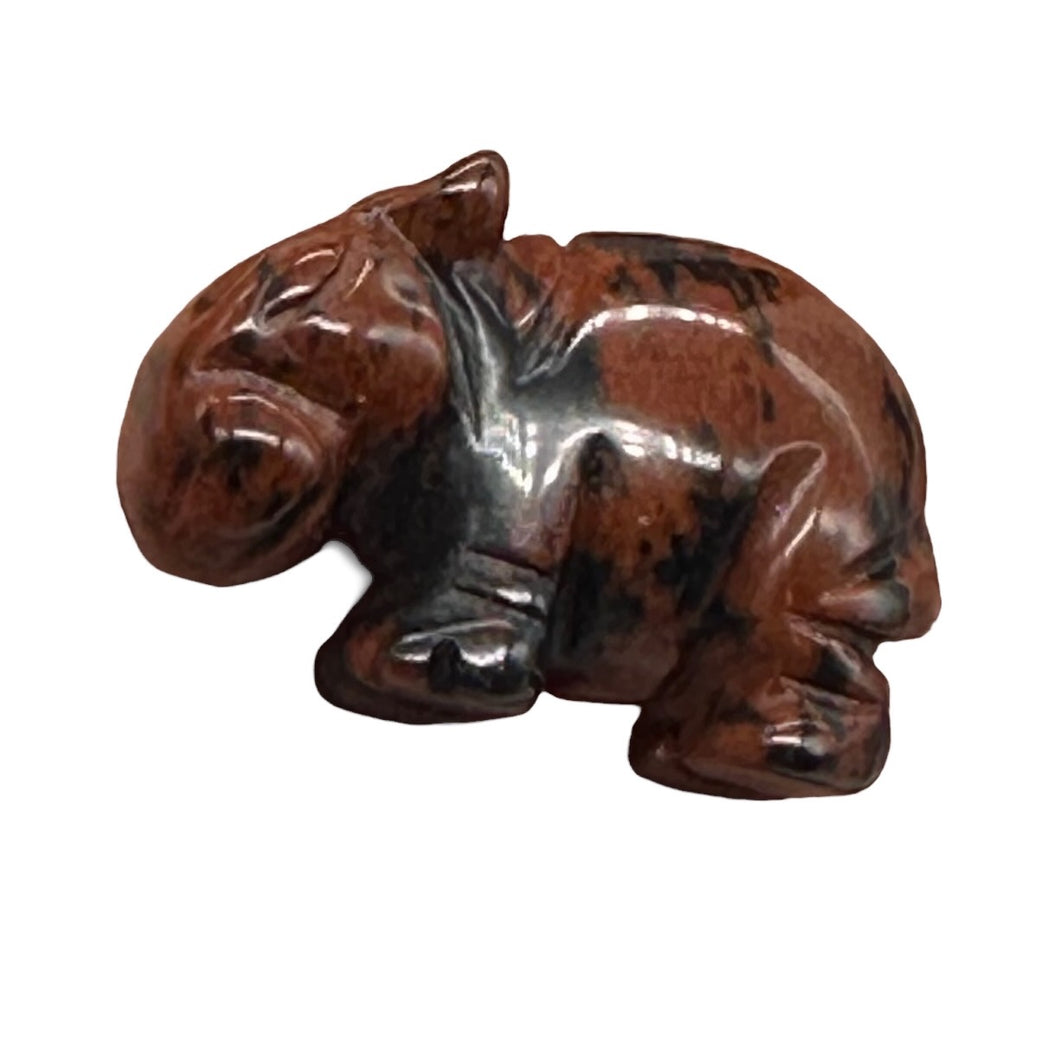 Aussie Carved Brecciated Jasper Wombat Animal Figurines