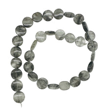 Load image into Gallery viewer, Natural Misty Grey Quartz 12mm Coin Bead Strand | 12x4mm| 33 Beads |
