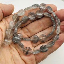 Load image into Gallery viewer, Natural Misty Grey Quartz 12mm Coin Bead Strand | 12x4mm| 33 Beads |
