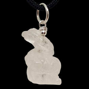 Carved Quartz Snake & Sterling Silver Pendant 509278QZS