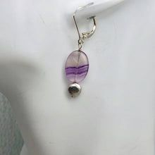 Load image into Gallery viewer, Enchanting Fluorite 15x10mm Bead Dangle Silver Earrings! | 1 1/2" Long |
