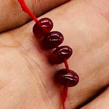 Load image into Gallery viewer, Ruby AAA Rondelle Beads | 4x3mm | Red | 4 Beads
